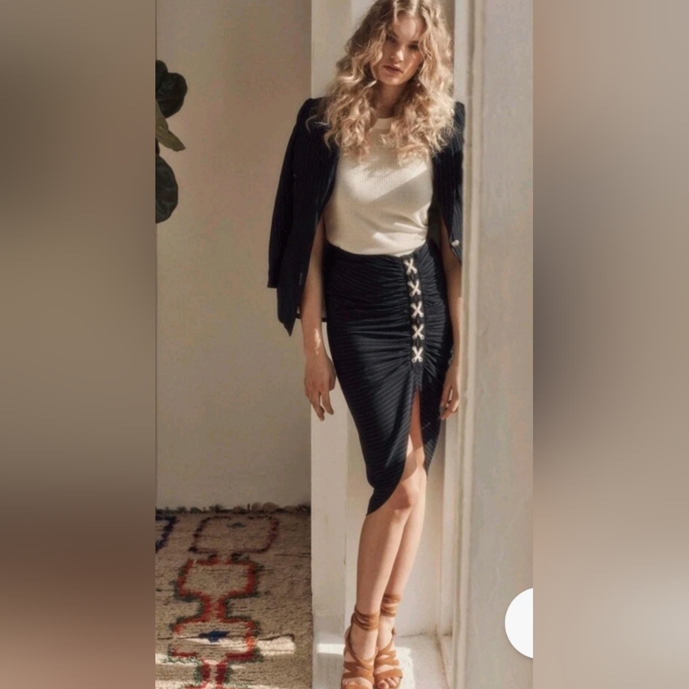 NWT. Veronica Beard Marlow Lace Up Skirt
